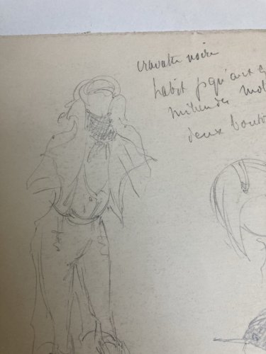 Dessin Ancien Original Crayon 1830 XIXe Jules Robert Auguste Étude Jeu De Cartes