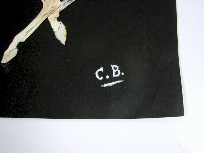 Dessin Aquarellé Soldat Armée Napoléon, Collé Support Papier Signé Charles Bazin