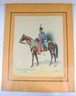 Dessin Aquarellé Support Papier Soldat Armée Napoléon I Signé Charles Bazin