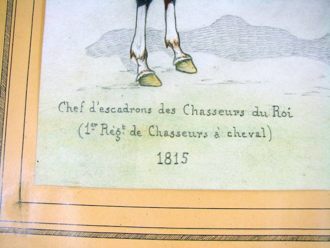 Dessin Aquarellé Support Papier Soldat Armée Napoléon I Signé Charles Bazin