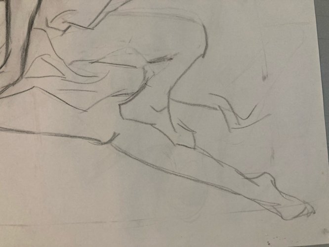 Dessin Art 1960 Fusain Sur Papier Femme Nue Nu Atelier À Identifier Crayon