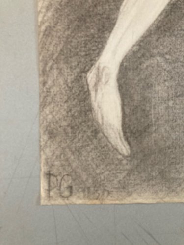 Dessin Art anatomie à la main crayon Muscle 1920 Curiosité Corps XIXe Drawing