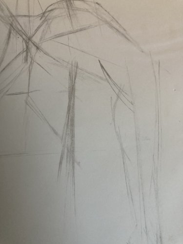 Dessin Art Crayon Femme Nu Nue Erotique Ancien Post Cubisme Papier 1970