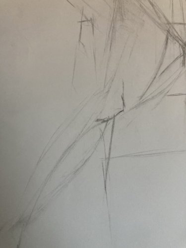 Dessin Art Crayon Femme Nu Nue Erotique Ancien Post Cubisme Papier 1970