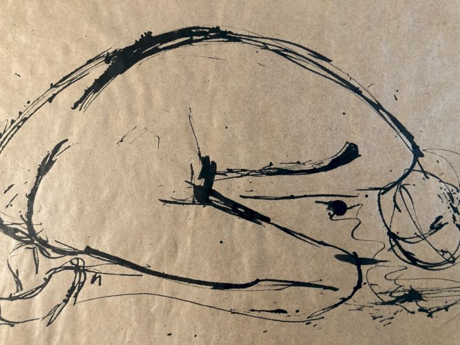 Dessin Art Encre 1980 Sur Papier Femme Nue Nu Atelier À Identifier Craft
