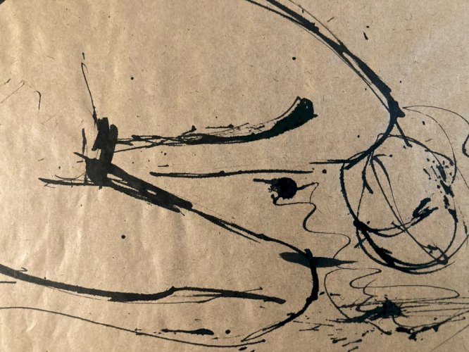 Dessin Art Encre 1980 Sur Papier Femme Nue Nu Atelier À Identifier Craft