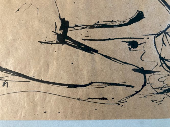 Dessin Art Encre 1980 Sur Papier Femme Nue Nu Atelier À Identifier Craft