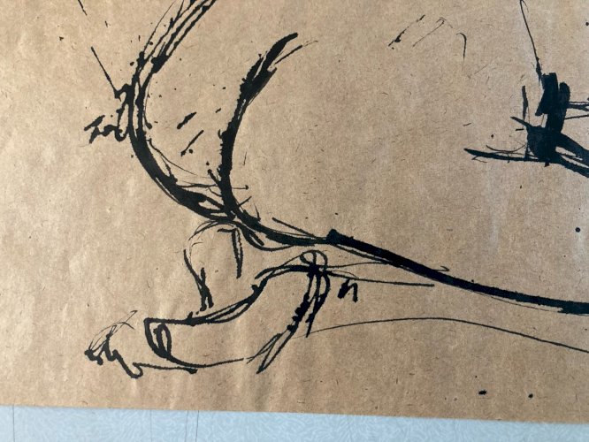 Dessin Art Encre 1980 Sur Papier Femme Nue Nu Atelier À Identifier Craft