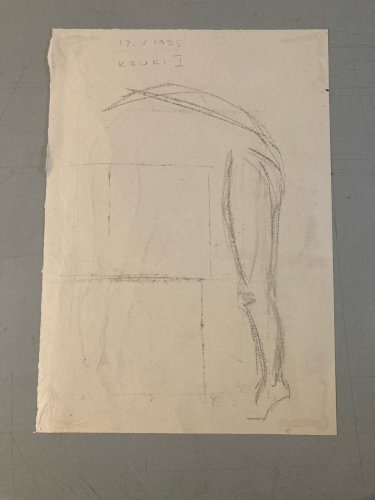 Dessin Art Encre 1980 Sur Papier Femme Nue Nu Atelier À Identifier Deco