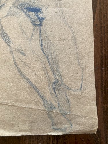 Dessin Atelier 1910 Alfred Leymarie Art Deco Nu Homme Crayon Papier Erotisme XXe