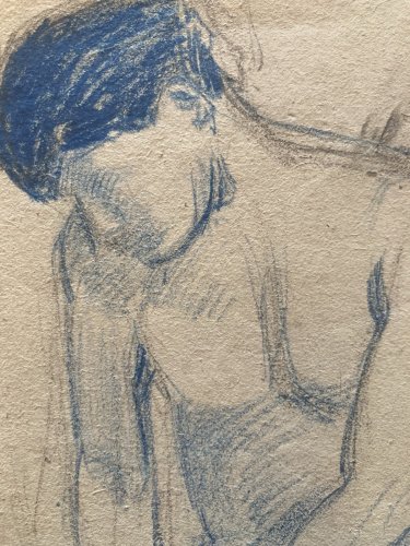 Dessin Atelier 1910 Alfred Leymarie Art Deco Nu Homme Crayon Papier Erotisme XXe