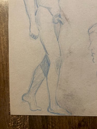 Dessin Atelier Alfred Leymarie étude Crayon Papier classique 1910 Art Déco homme