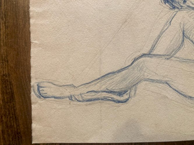 Dessin Atelier Alfred Leymarie étude Femme Crayon Ancien classique 1910 Art Déco