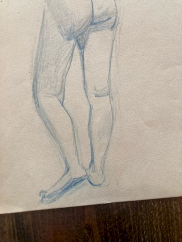 Dessin Atelier Alfred Leymarie Femme Crayon Papier étude classique 1910 Art Déco