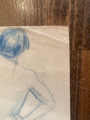 Dessin Atelier Alfred Leymarie Femme Crayon Papier étude classique 1910 Art Déco