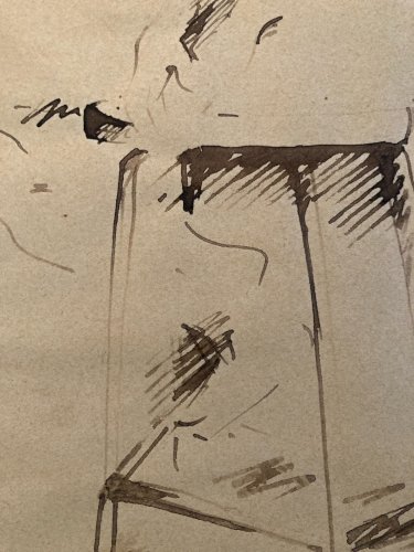 Dessin Atelier Ancien Nu Crayon Sur Papier Femme Nue Erotique 1920 Art Déco 1930