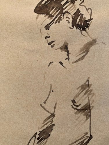 Dessin Atelier Ancien Nu Crayon Sur Papier Femme Nue Erotique 1920 Art Déco 1930