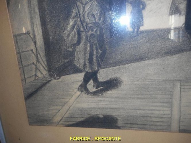 DESSIN AU CRAYON DE MILITAIRES MARCELLE REMLINGER 1 SEPT 1916 D'APRES JONAS