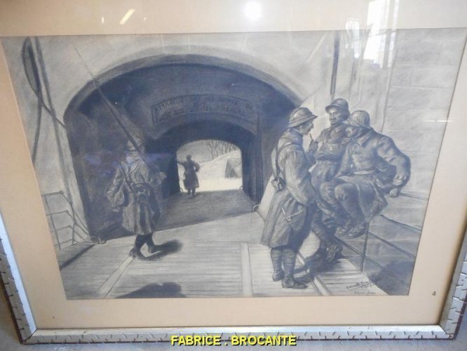 DESSIN AU CRAYON DE MILITAIRES MARCELLE REMLINGER 1 SEPT 1916 D'APRES JONAS