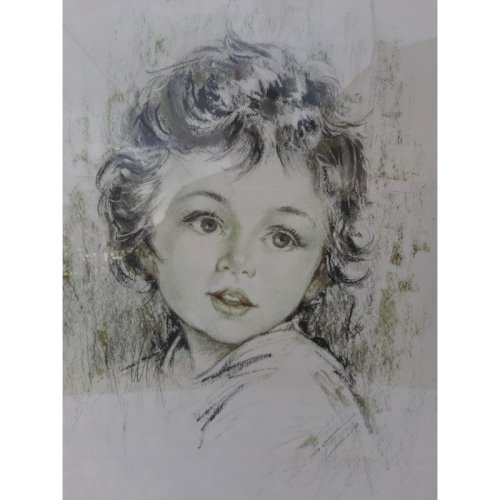 Dessin aux crayons signé Carpge des Années 1973