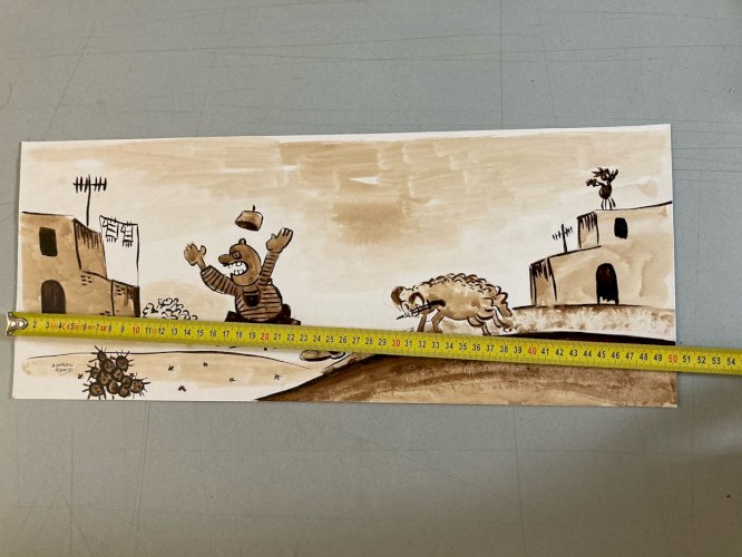 Dessin Carton Orientaliste Encre Bouhali Hamid Maroc Orientalisme