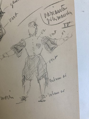 Dessin Crayon 1830 XIXe Jules Robert Auguste Étude Jeu De Carte Art Ancien