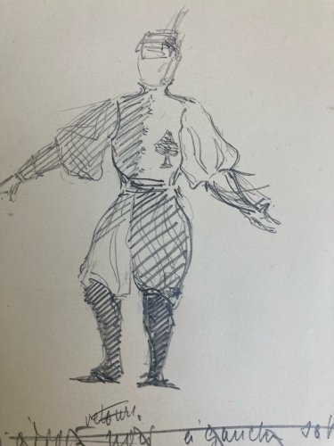 Dessin Crayon 1830 XIXe Jules Robert Auguste Étude Jeu De Carte Art Ancien