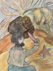 Dessin Crayon Art Brut sur Papier 1980 a identifier Outsider Surréalisme