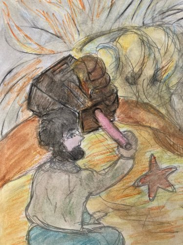 Dessin Crayon Art Brut sur Papier 1980 a identifier Outsider Surréalisme