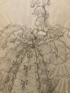 Pencil Drawing Overlay 1920 Art Deco Woman Freddy Wittop Vintage Antique Art