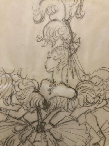 Dessin Crayon Calque 1920 Art Déco Femme Freddy Wittop Vintage Ancien Art