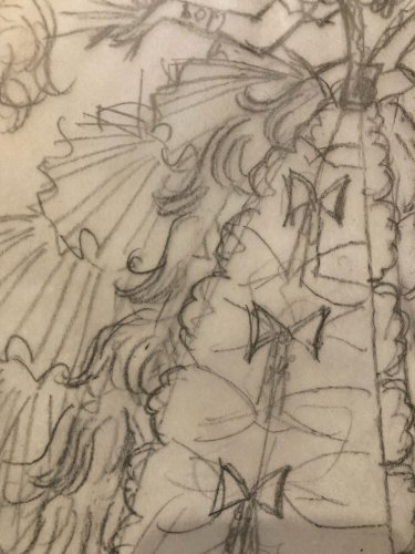 Dessin Crayon Calque 1920 Art Déco Femme Freddy Wittop Vintage Ancien Art