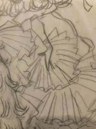 Dessin Crayon Calque 1920 Art Déco Femme Freddy Wittop Vintage Ancien Art