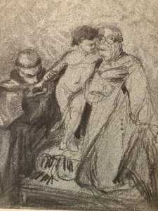 dessin crayon Jesus Christ XIXe art Religion A Identifier Ancien