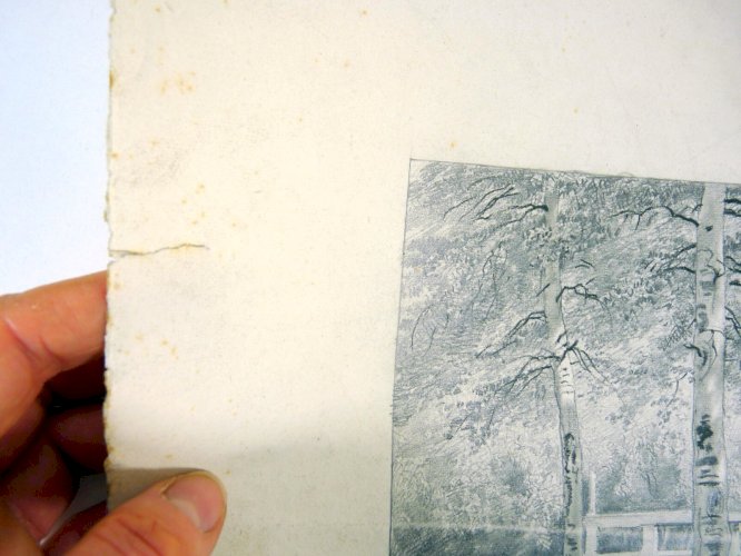 Dessin crayon original XIX° LE REPOS signé Pierre Duval le Camus (1790 - 1854)