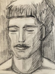Drawing Pencil Paper Man Cubist Cubism Portrait 1950 To Identify Painting