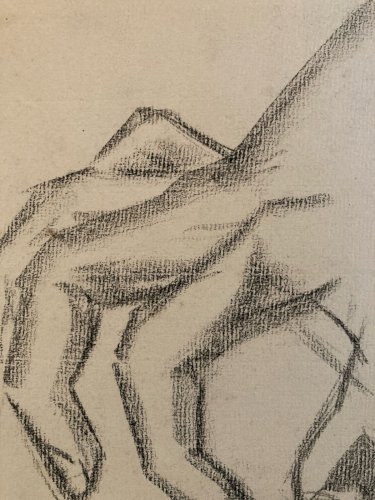 dessin Crayon Papier Homme Cubiste Cubisme Portrait Alain 1956 A Identifier Art