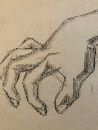 dessin Crayon Papier Homme Cubiste Cubisme Portrait Alain 1956 A Identifier Art