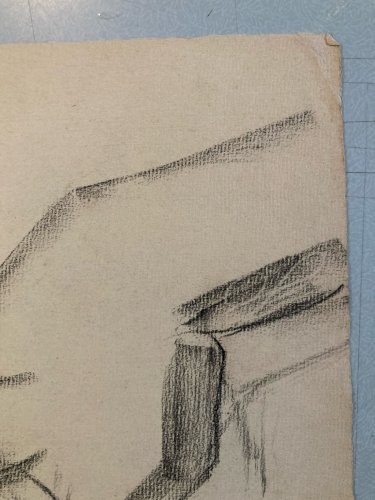 dessin Crayon Papier Homme Cubiste Cubisme Portrait Alain 1956 A Identifier Art