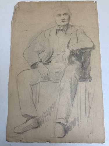 Dessin Crayon Papier Portrait XIXe Femme Cheveux Art 1880 A Identifier