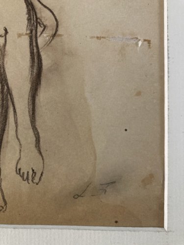 Dessin Crayon Portrait Femme 1930 Art Deco Ancien  A Identifier Drawing Old XXe