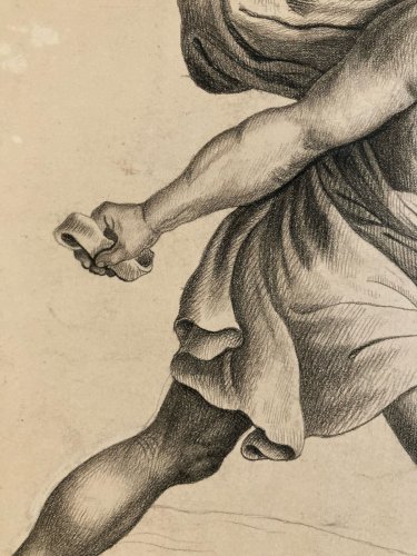 Dessin Crayon Portrait Guerrier XIXe A Identifier Art Rome Romain Art