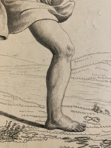 Dessin Crayon Portrait Guerrier XIXe A Identifier Art Rome Romain Art