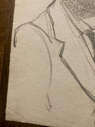 Dessin Crayon Portrait Homme Post Cubiste Cubisme Ancien A Identifier Art 1920