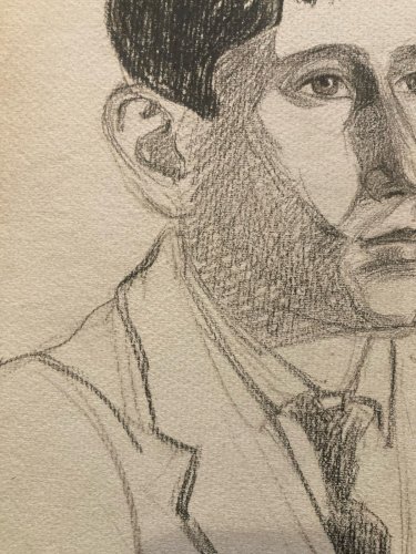 Dessin Crayon Portrait Homme Post Cubiste Cubisme Ancien A Identifier Art 1920