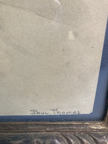 Dessin Crayon Portrait Jeune Homme Couronne Laurier Art XIXe Paul Thomas