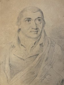 Dessin Crayon Portrait Jeune Homme Restauration Art XIXe Drawing Ancien Old 1840