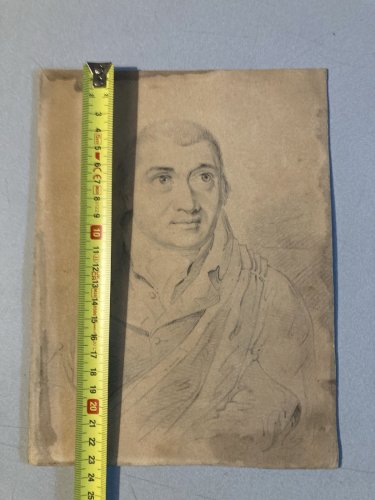 Dessin Crayon Portrait Jeune Homme Restauration Art XIXe Drawing Ancien Old 1840