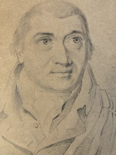 Dessin Crayon Portrait Jeune Homme Restauration Art XIXe Drawing Ancien Old 1840