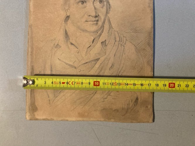 Dessin Crayon Portrait Jeune Homme Restauration Art XIXe Drawing Ancien Old 1840